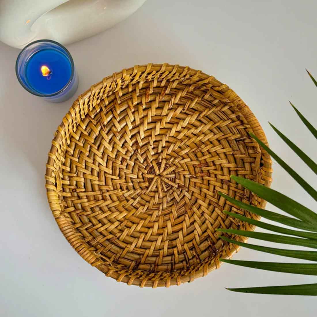 Cane Round Tray - Handwoven Elegance