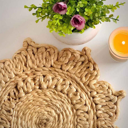 BohoBraids Jute Coaster – 6" Handcrafted Classic