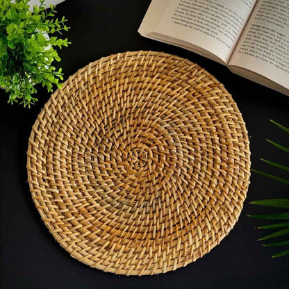 Ovalo Rattan Cane Placemat – Handwoven Natural Elegance