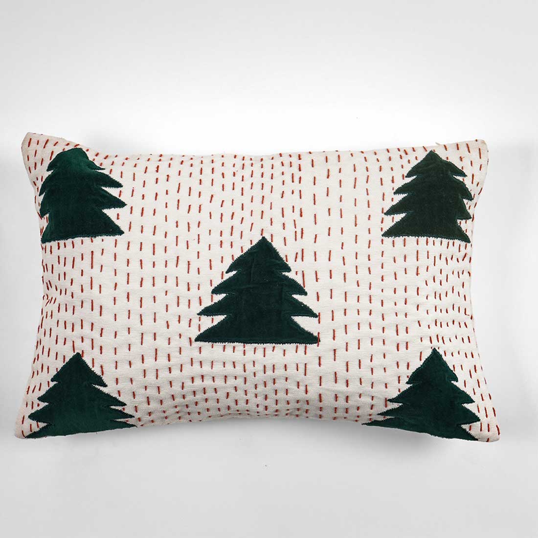 Joviana Patch Pillow Cover | Textured Holiday Pillow | Decorative Throw Cushion