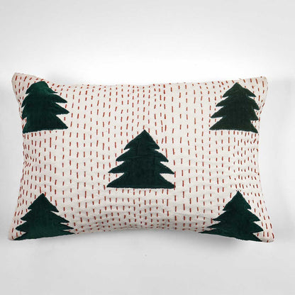Joviana Patch Pillow Cover | Textured Holiday Pillow | Decorative Throw Cushion