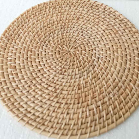 Aara Luxe Cane Round Placemat - Handwoven Elegance