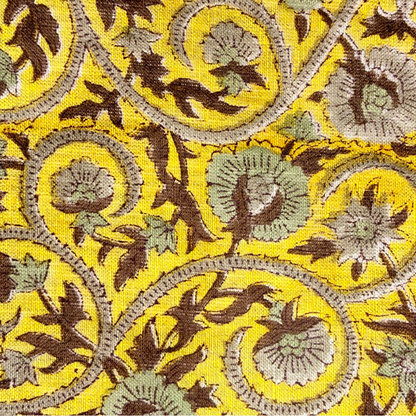 Kaamu Block Printed Linen Fabric | Upholstery & Home Décor Fabric