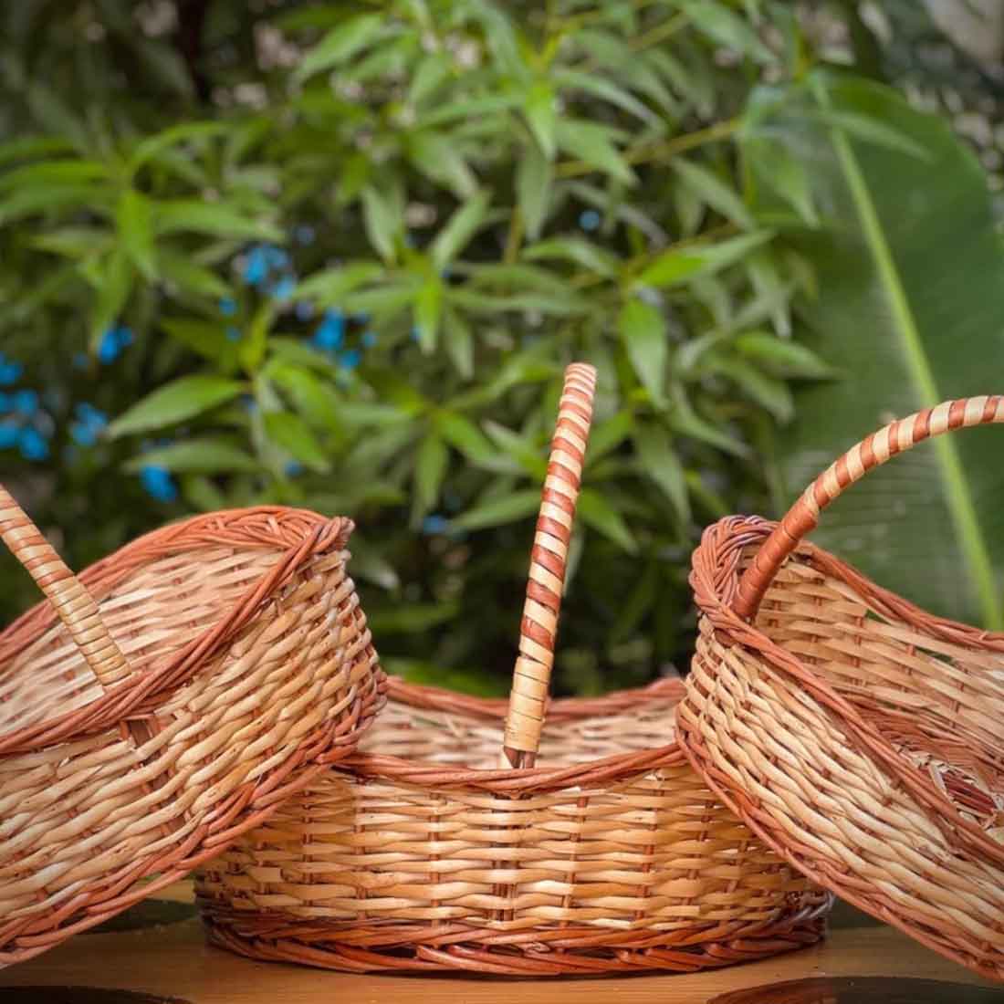 Willow Wave Basket Set - Handcrafted (Set of 3)