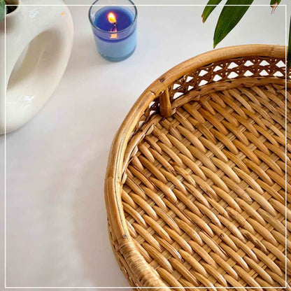 Designer Cane Tray with Cut Handle - Round