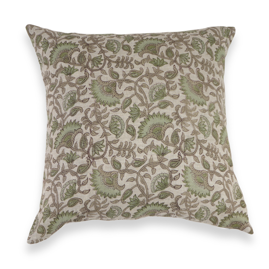 Ajra Linen Block Printed Pillow Cover