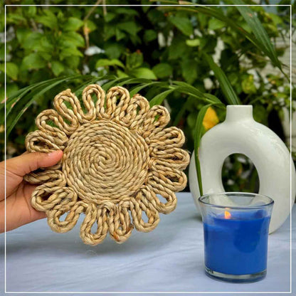 EarthTone Jute Coasters - 6" Handwoven Natural Beauty