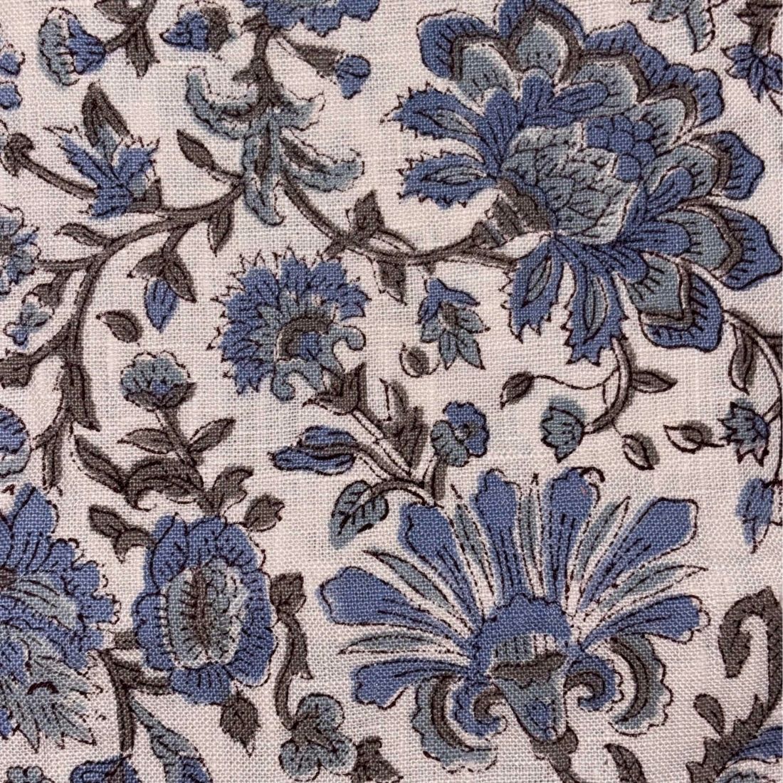 Varnika Linen 58" Block-Printed Jaal Upholstery Fabric