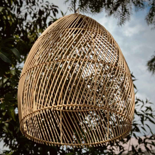 Cane Hanging Lampshade with Iron Frame