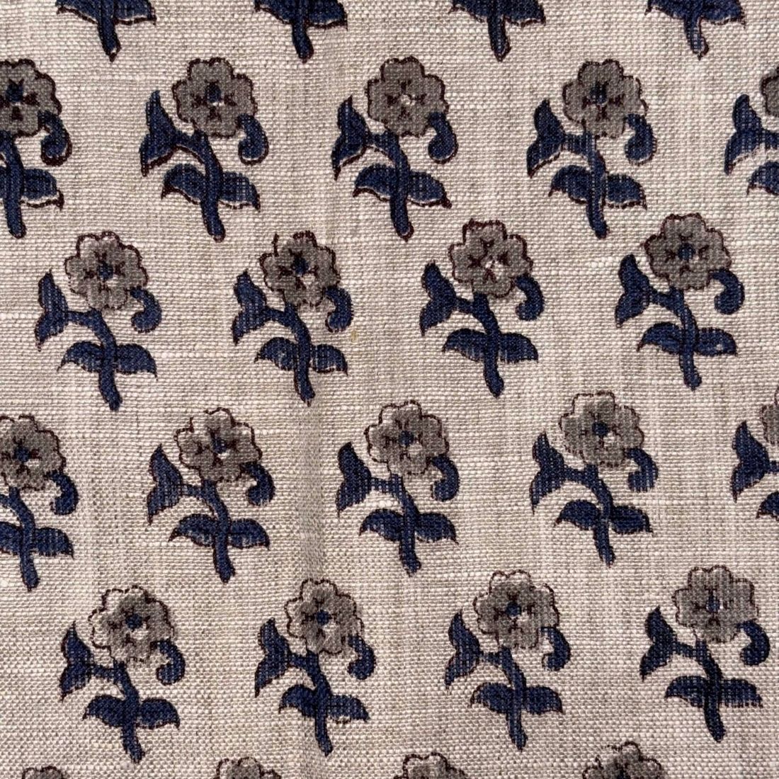 Pushpika Block Print Linen Fabric