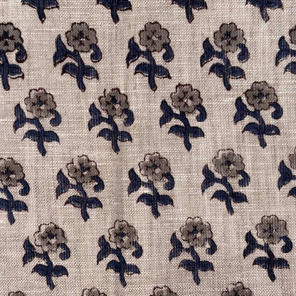 Pushpika Block Print Linen Fabric