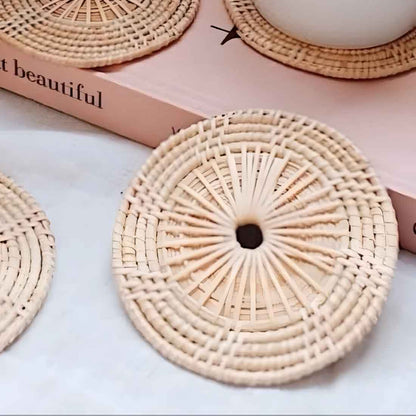 Aara Grande Designer Cane Coaster - Round (Dia 6)