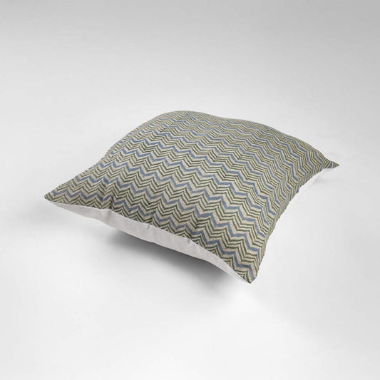 Decorative pillow with a geometric pattern on a white background