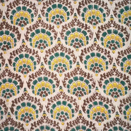 Nagma Block Printed Linen Fabric | Upholstery & Home Décor Fabric