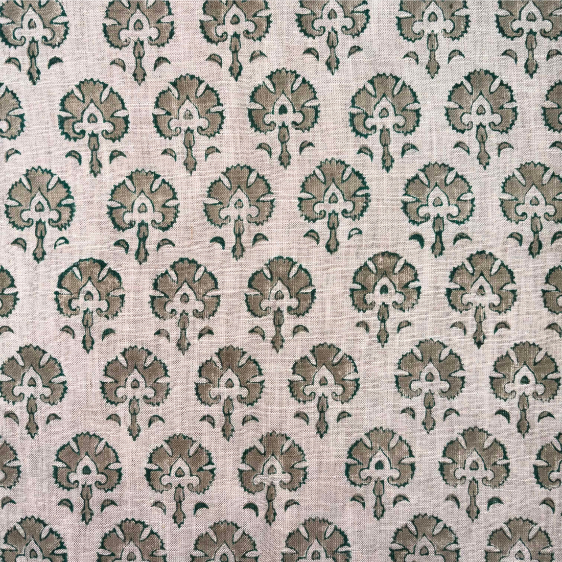 Mehar Block Printed Linen Fabric | Upholstery & Home Décor Fabric