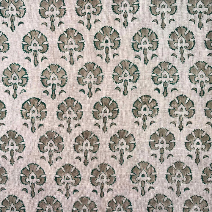 Amrit Linen 58" Block-Printed Buta Upholstery Fabric