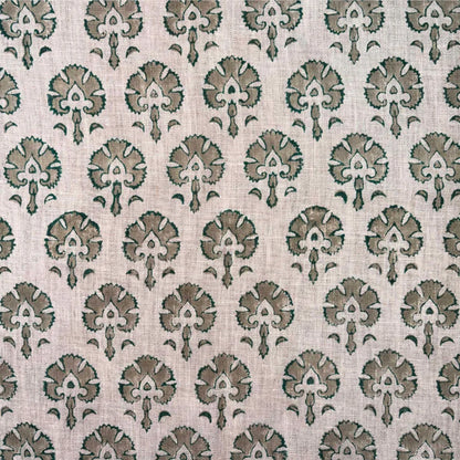 Amrit Linen 58" Block-Printed Buta Upholstery Fabric