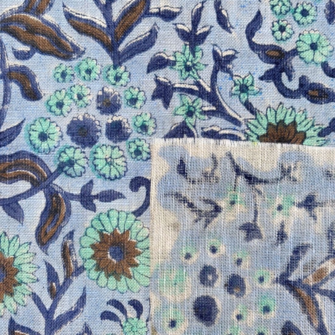 Raaga Block Printed Linen Fabric