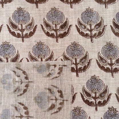 Vaani Block Printed Linen Fabric | Upholstery & Home Décor Fabric