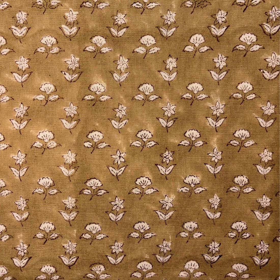 Brown fabric with small floral pattern