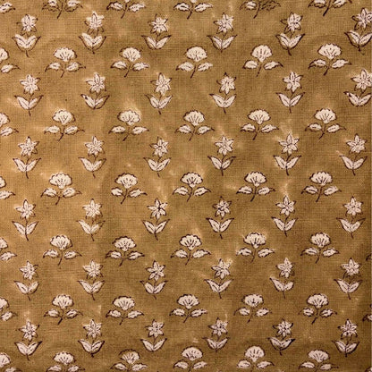 Brown fabric with small floral pattern