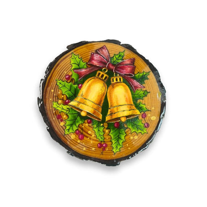 Hand Painted Wooden Christmas Bell Wall Decor