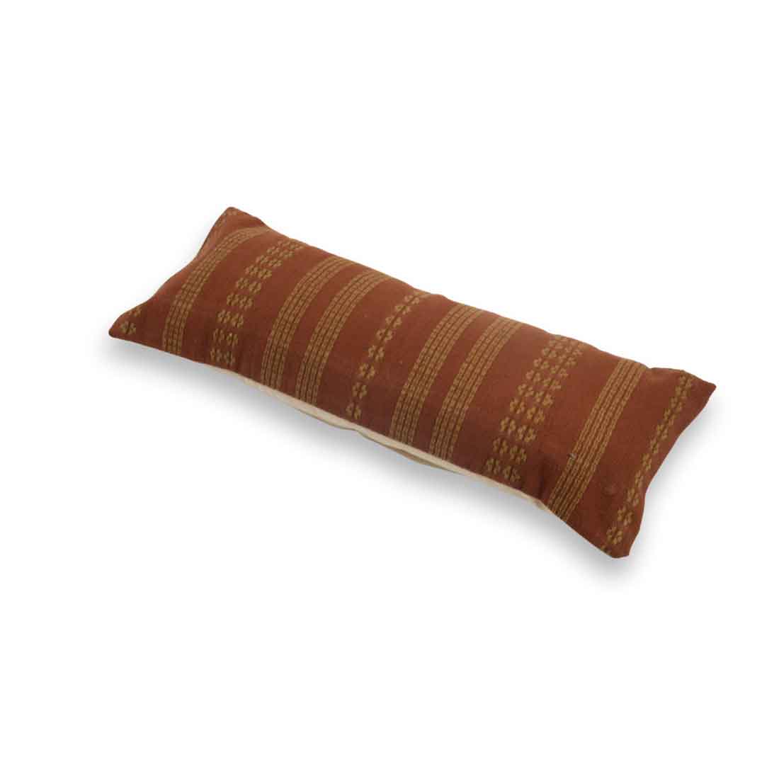 Brown fabric roll with subtle pattern on a white background