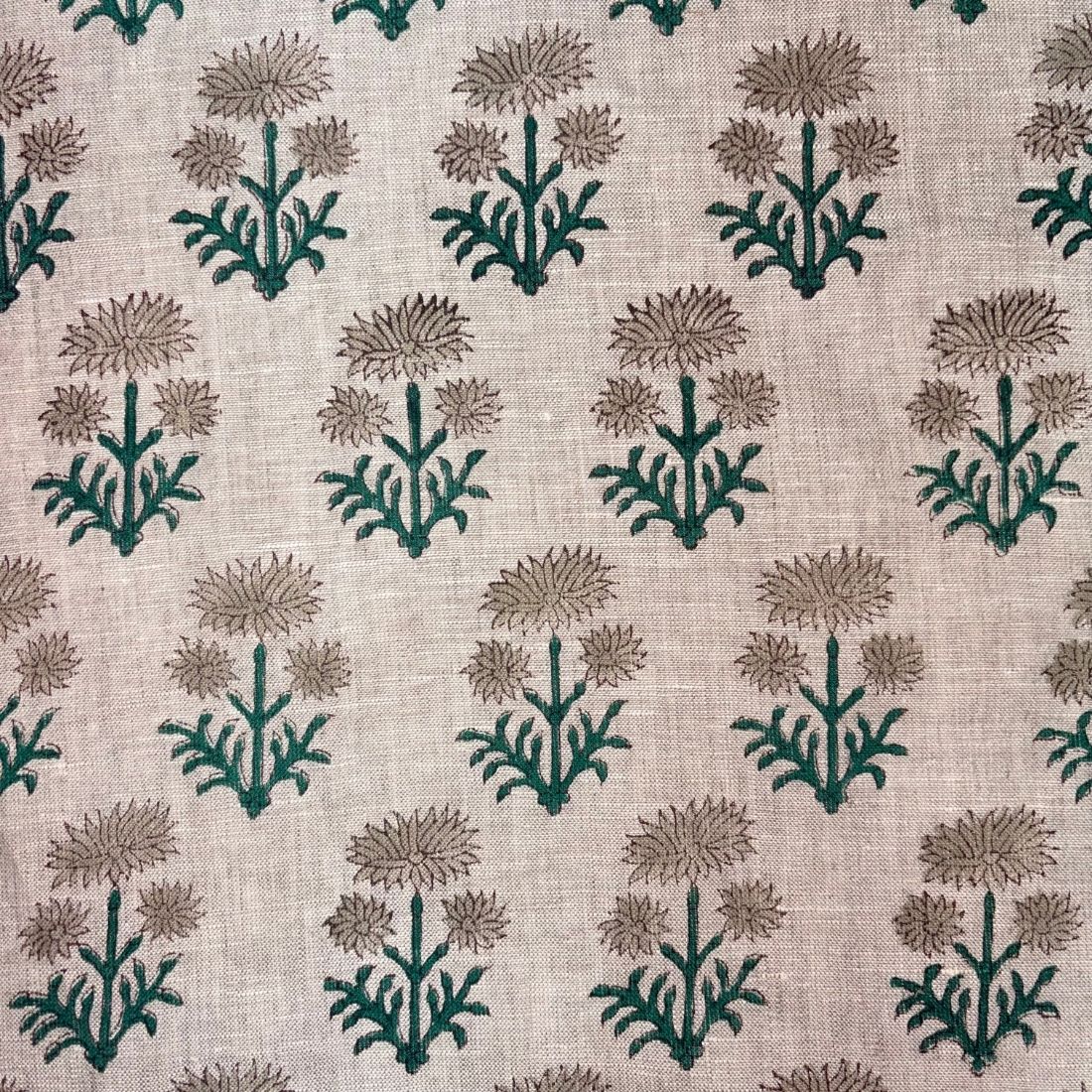 Ruhma Block Printed Linen Fabric | Upholstery & Home Décor Fabric
