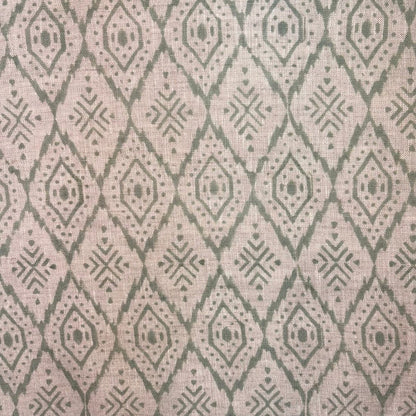 Hivra Linen 58" Block-Printed Geometric Upholstery Fabric