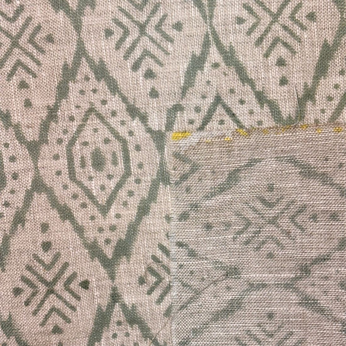 Hivra Block Printed Linen Fabric | Upholstery & Home Décor Fabric