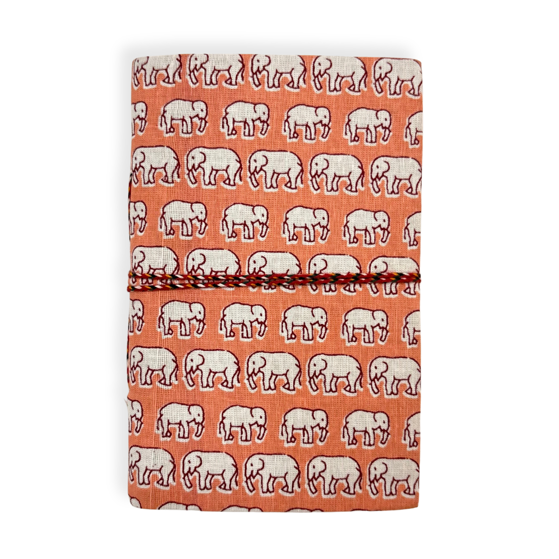 Notebook with elephant pattern on orange cover