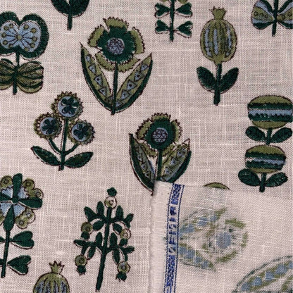 Close-up of fabric with floral pattern 