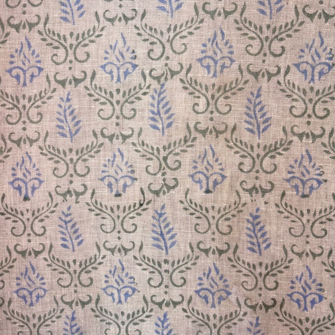 Zaari Block Printed Linen Fabric | Upholstery & Home Décor Fabric
