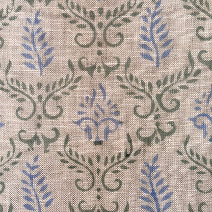 Zaari Block Printed Linen Fabric | Upholstery & Home Décor Fabric