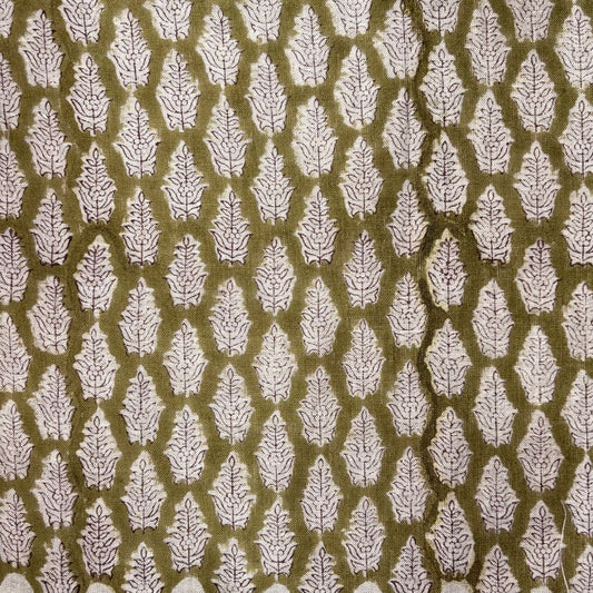 Gajju Block Printed Linen Fabric | Upholstery & Home Décor Fabric