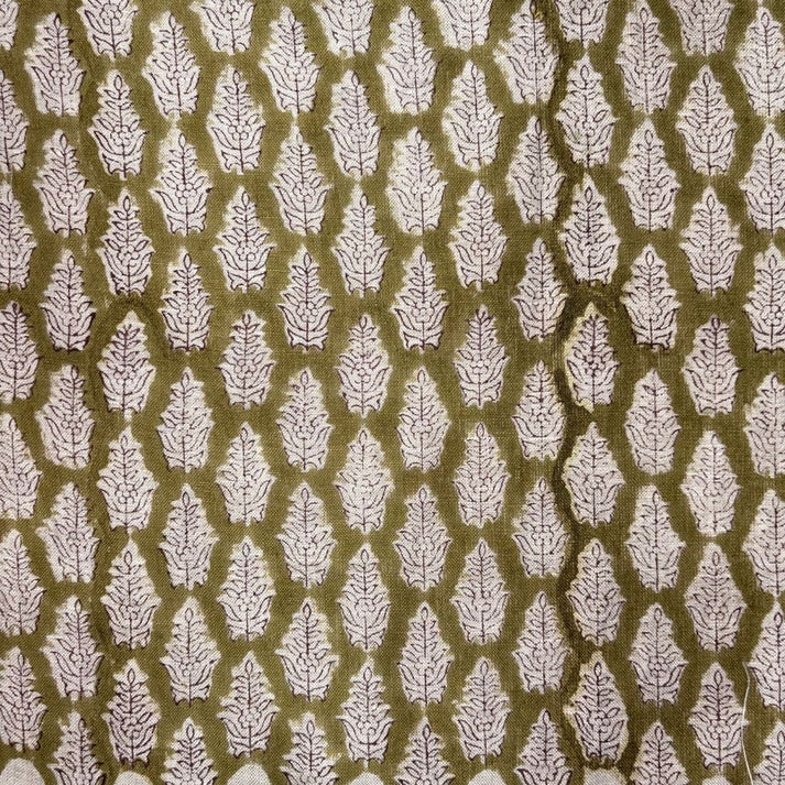 Gajju Linen 58" Block-Printed Buti Upholstery Fabric