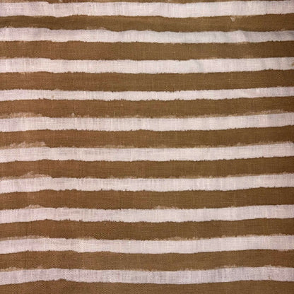 Megha Linen 58" Block-Printed Stripe Upholstery Fabric