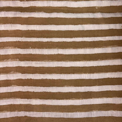 Aastha Linen 58" Block-Printed Stripe Upholstery Fabric