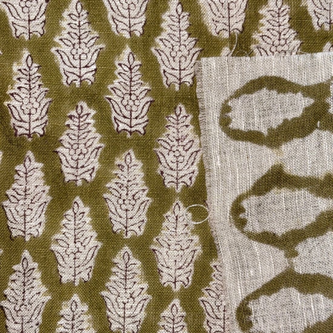 Gajju Block Printed Linen Fabric | Upholstery & Home Décor Fabric