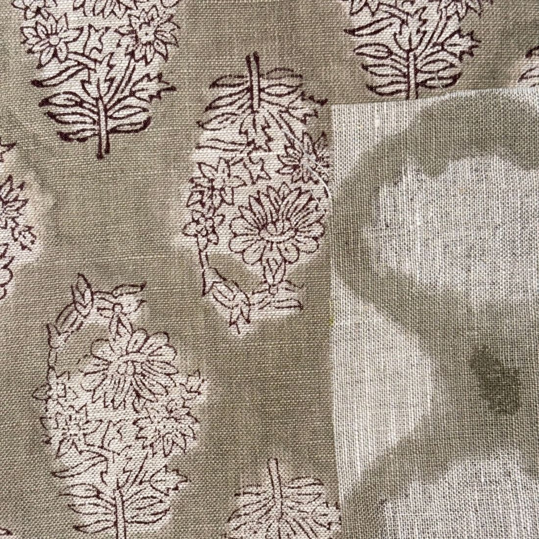 Taani Block Printed Linen Fabric | Upholstery & Home Décor Fabric