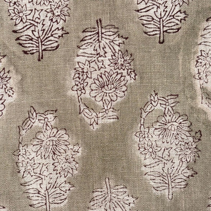 Taani Block Printed Linen Fabric | Upholstery & Home Décor Fabric