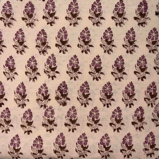 Shyla Cotton-Linen 44" Block-Printed Buti Upholstery Fabric