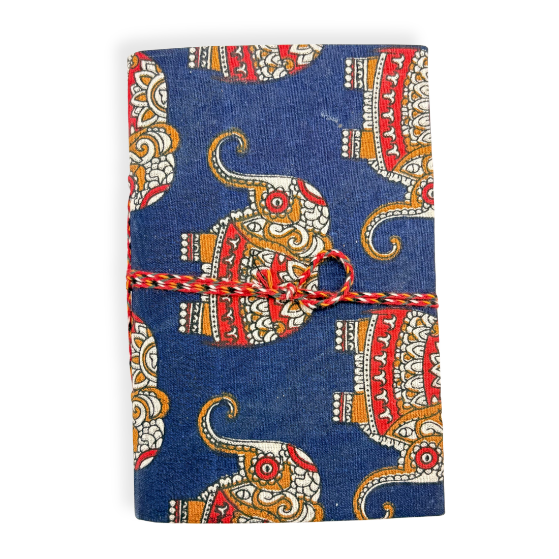 Notebook with elephant design on a blue background
