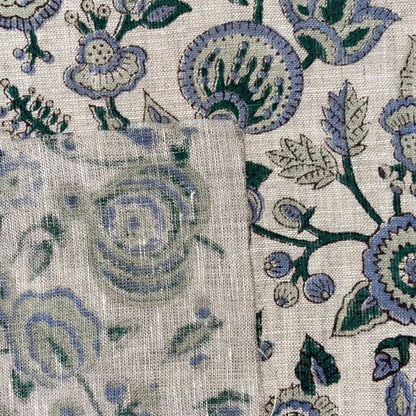 Daisa Linen 58" Block-Printed Jaal Upholstery Fabric