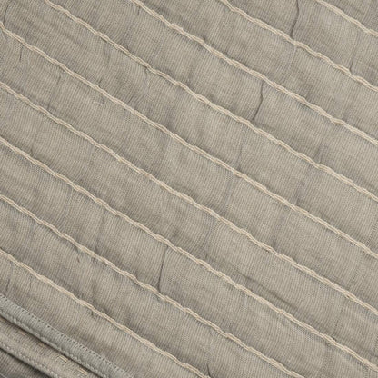 Close-up of a textured gray fabric with horizontal lines