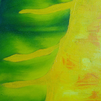 Hand Painted Banana Leaf Canvas Wall Art