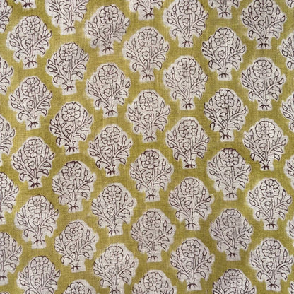 Raavi Block Printed Linen Fabric
