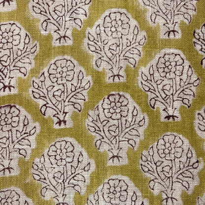 Raavi Block Printed Linen Fabric