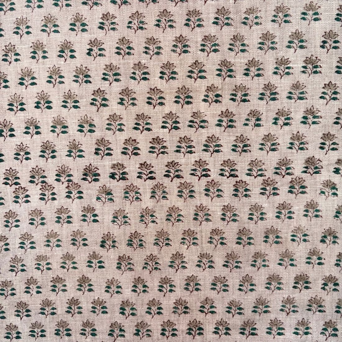 Rehaa Block Printed Linen Fabric | Upholstery & Home Décor Fabric