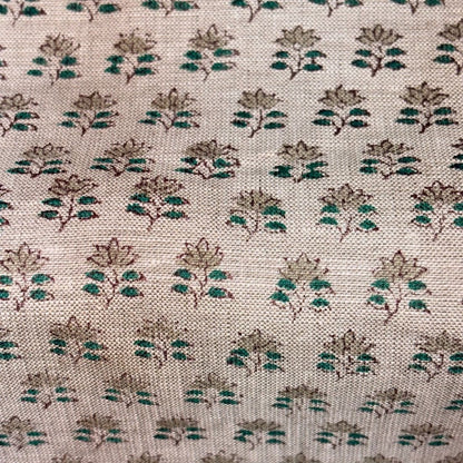 Rehaa Block Printed Linen Fabric | Upholstery & Home Décor Fabric